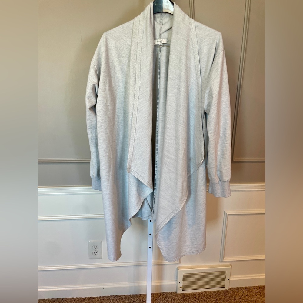 Umgee XL Gray Cardigan Open Front Long Tunic Casual Athleisure Pockets